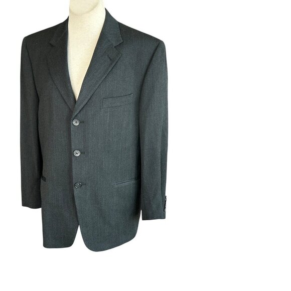 Joseph Abboud Gray 100% Wool 3 Button Suit Pleated Pants Size 41S - Picture 8 of 9